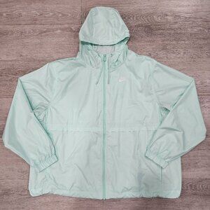 Nike Mint Foam Essential Repel Woven Windbreaker Hooded Jacket Women's 1X